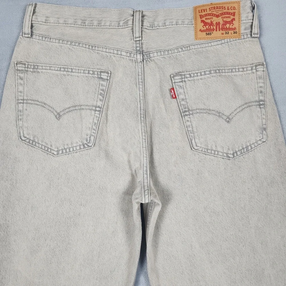 Levi's 565 Jeans Mens 32x30 Light Acid Wash Wide Leg Baggy Denim Y2K